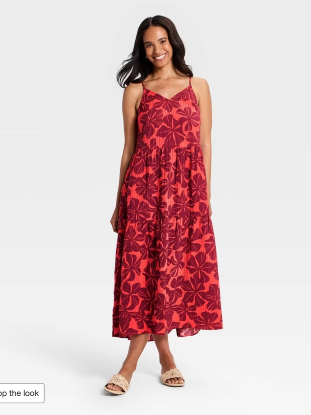 Tiered Maxi Sundress - A New Day™ Burgundy Floral  NWT Size M